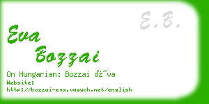 eva bozzai business card